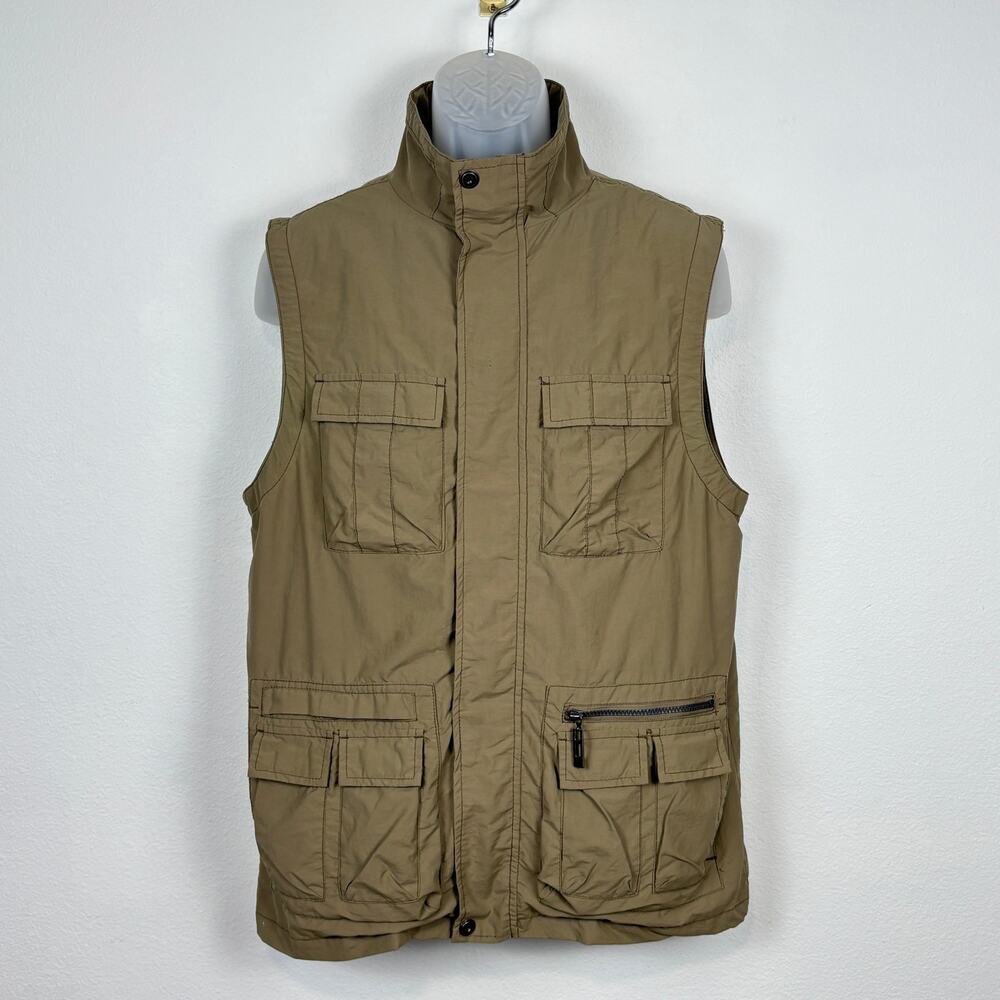 Mauro Ferrini Cargo Utility Safari Military Field Vest in Khaki Tan Men's Size M